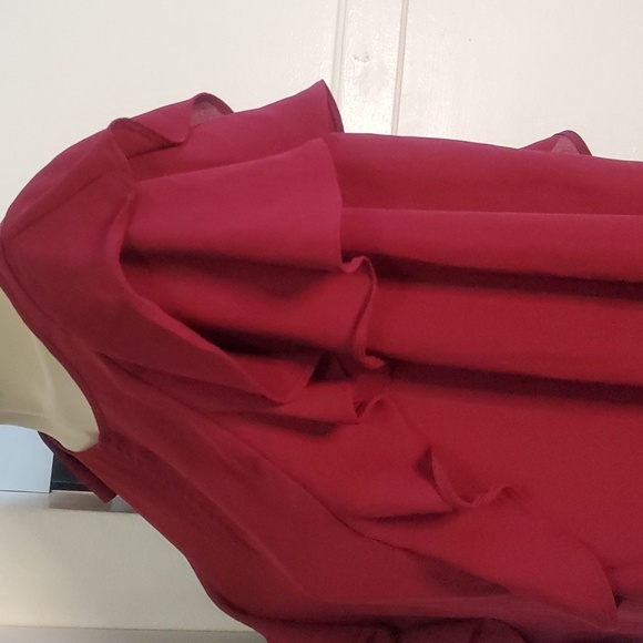 Express Ruffle Trim Long Sleeve Top Blouse Size L - Picture 4 of 9